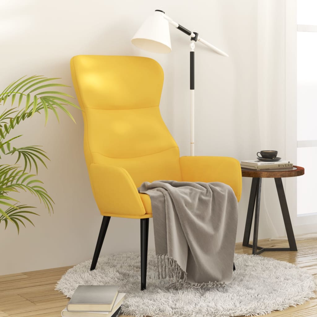 Vetonek Sillón de relax de tela amarillo mostaza