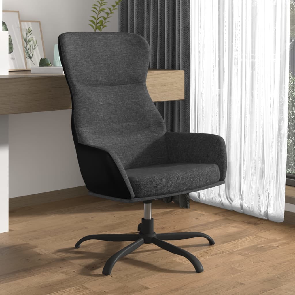 Vetonek Sillón de relax de tela gris oscuro