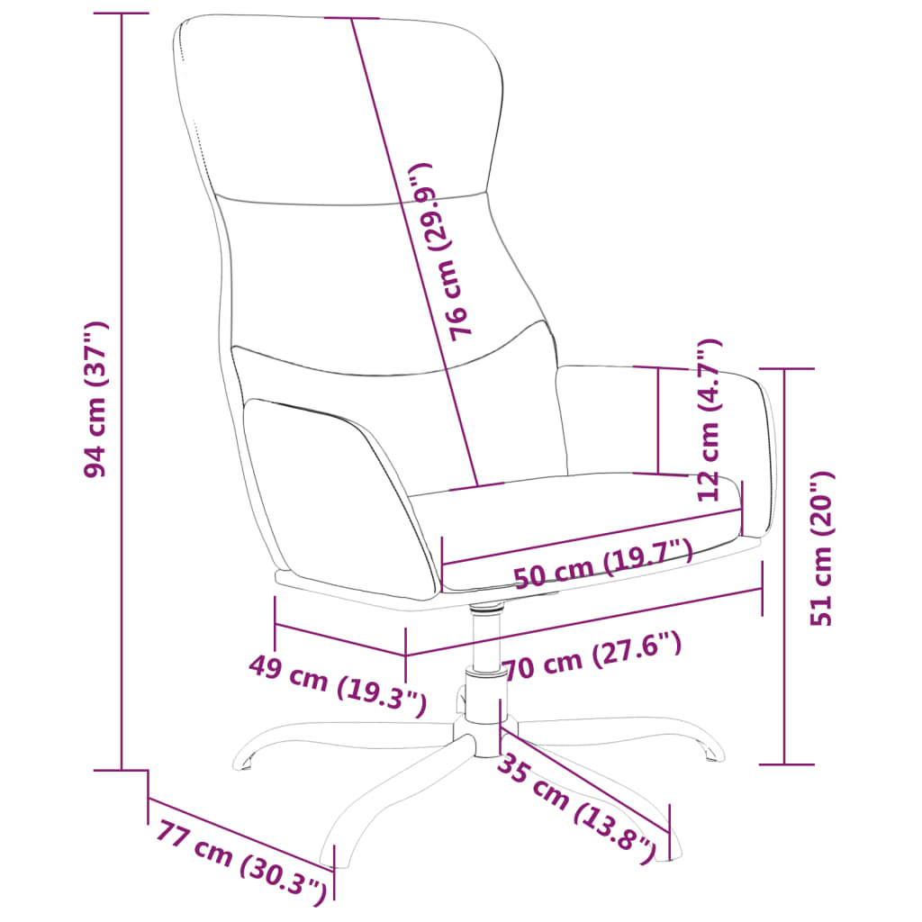 Sillón de relax de tela gris oscuro vidaXL