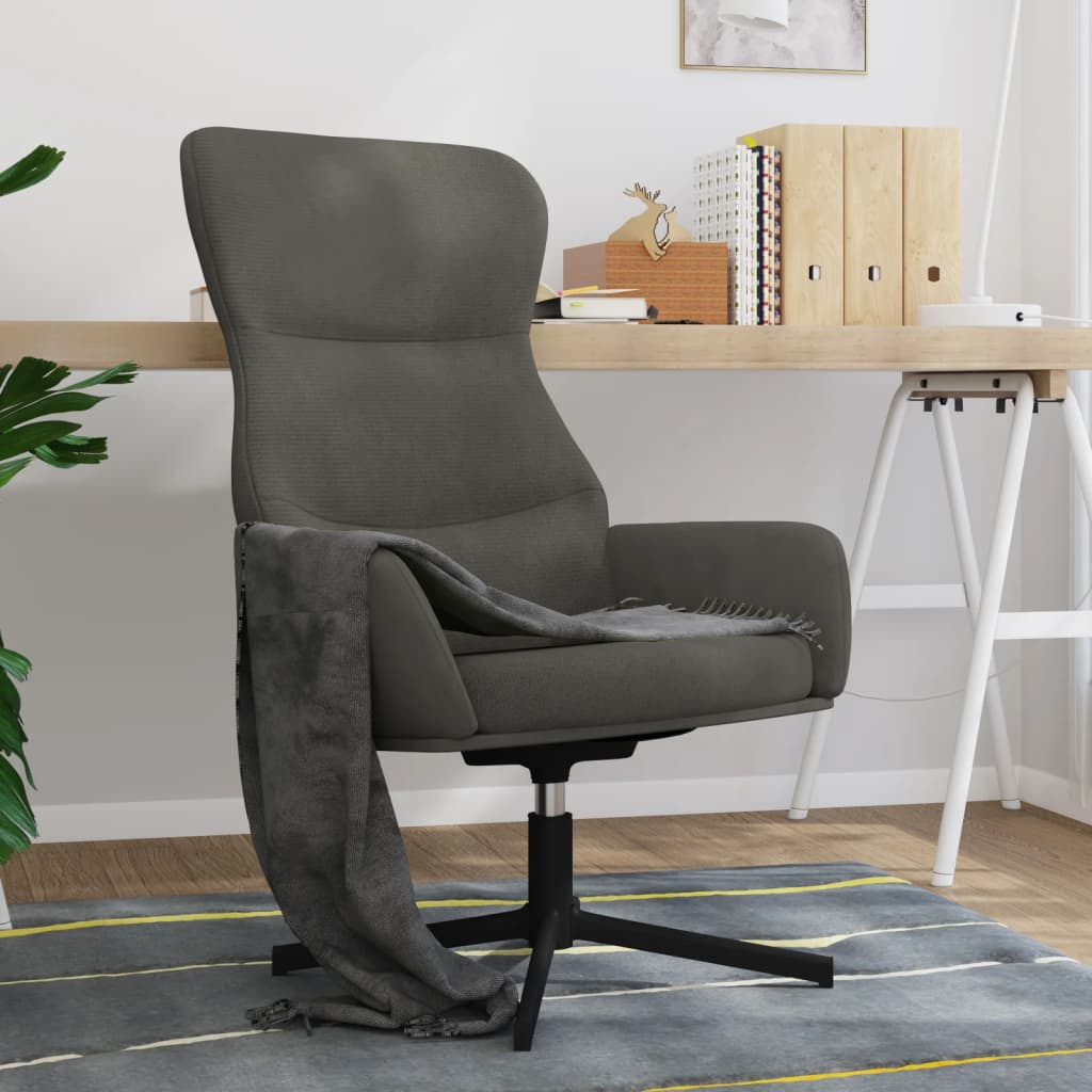 Vetonek Sillón de relax de terciopelo gris oscuro