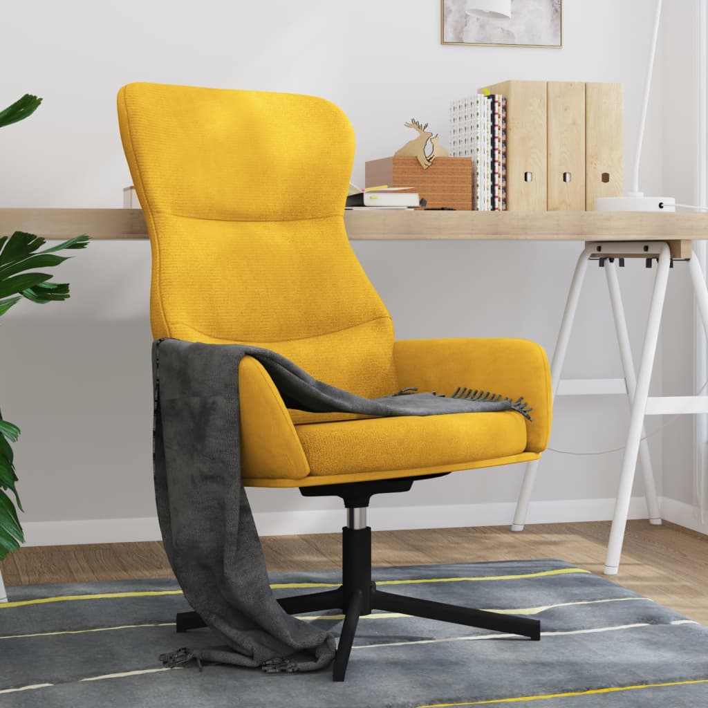 Vetonek Silla de relajación de terciopelo amarillo mostaza