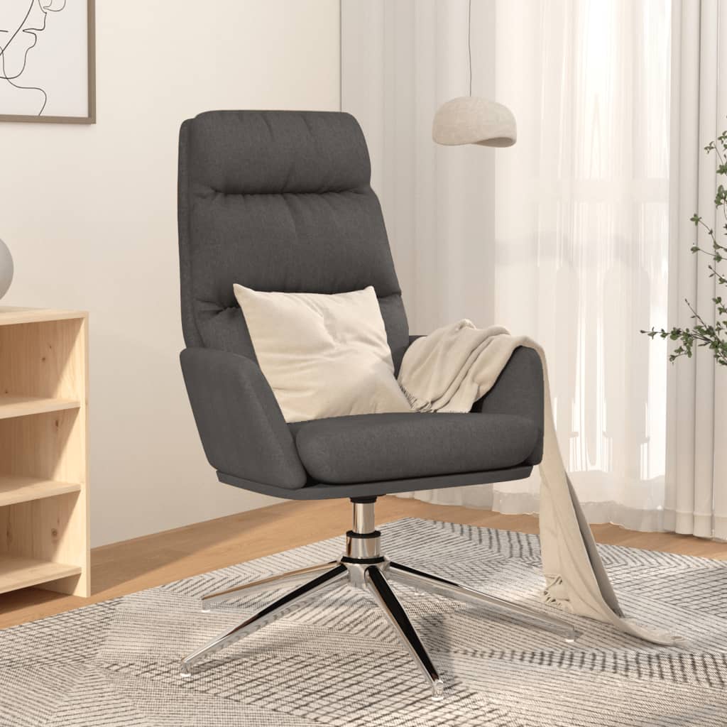 Vetonek Sillón de relax de tela gris oscuro