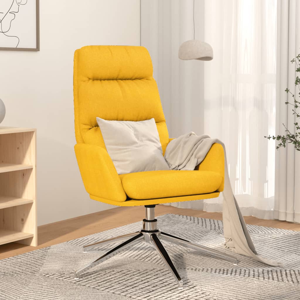 Vetonek Sillón de relax de tela amarillo mostaza