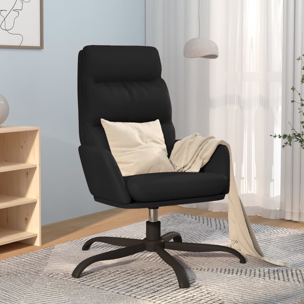 Vetonek Sillón de relax de cuero sintético negro