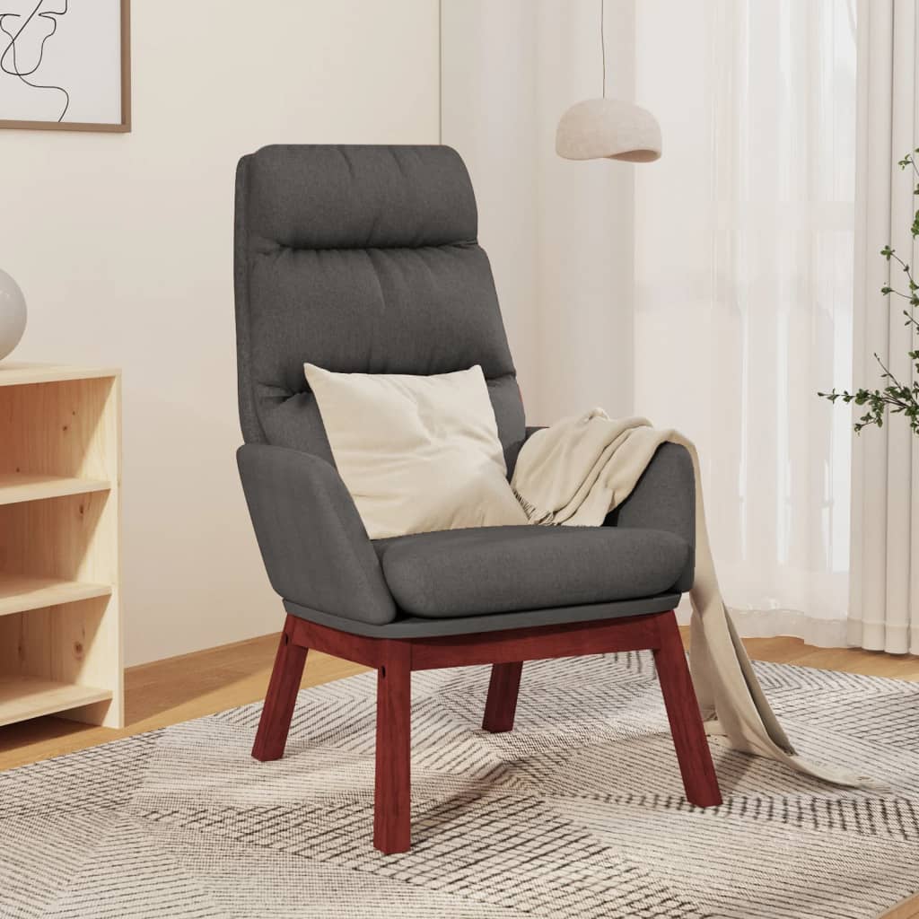 Vetonek Sillón de relax de tela gris oscuro