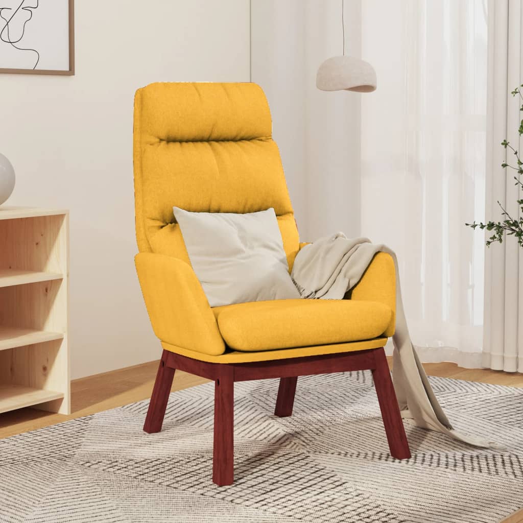 Vetonek Sillón de relax de tela amarillo mostaza