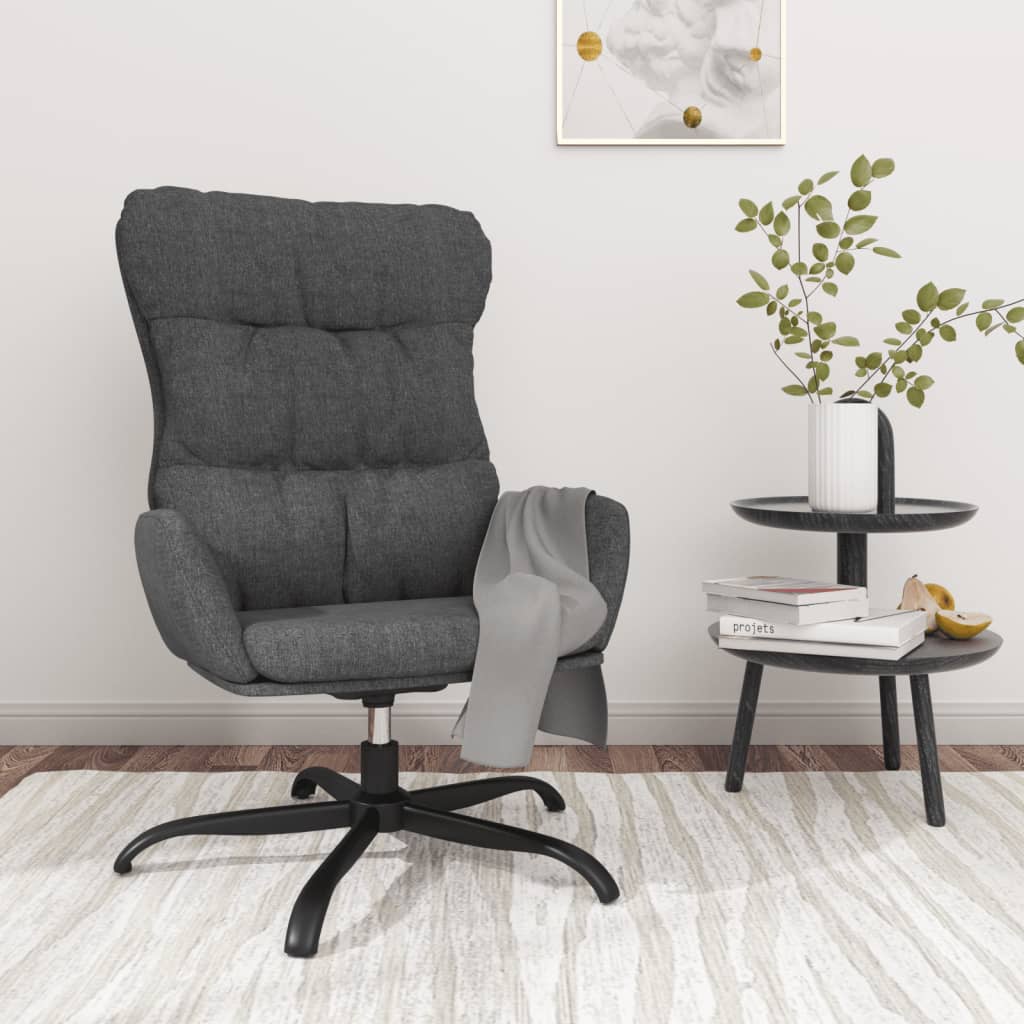 Vetonek Sillón de relax de tela gris oscuro