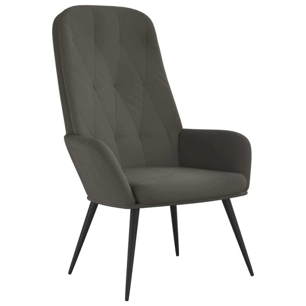 Sillón de relax de terciopelo gris oscuro vidaXL