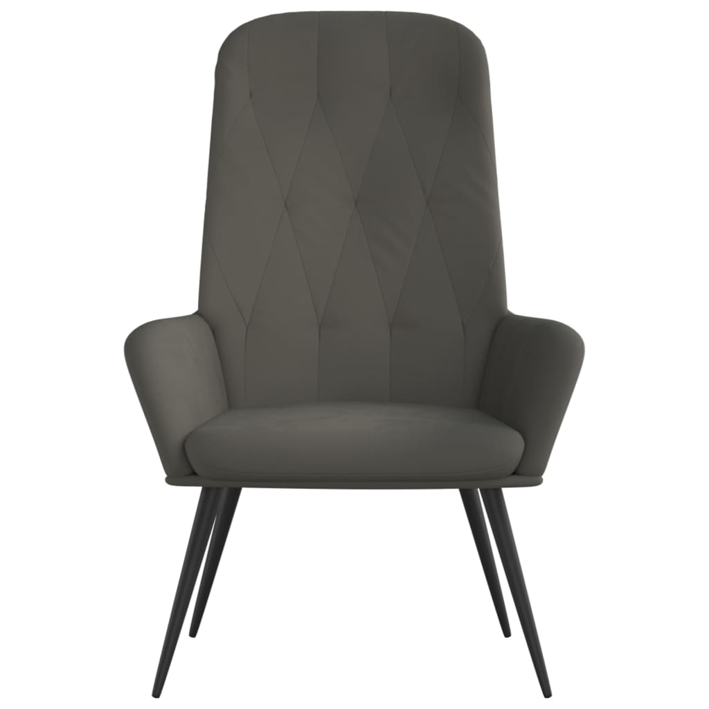 Sillón de relax de terciopelo gris oscuro vidaXL