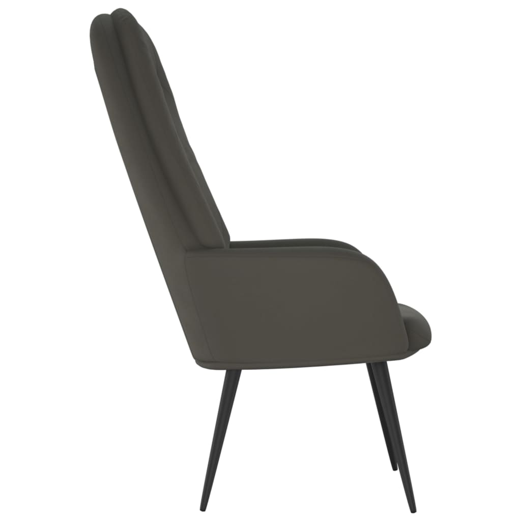 Sillón de relax de terciopelo gris oscuro vidaXL