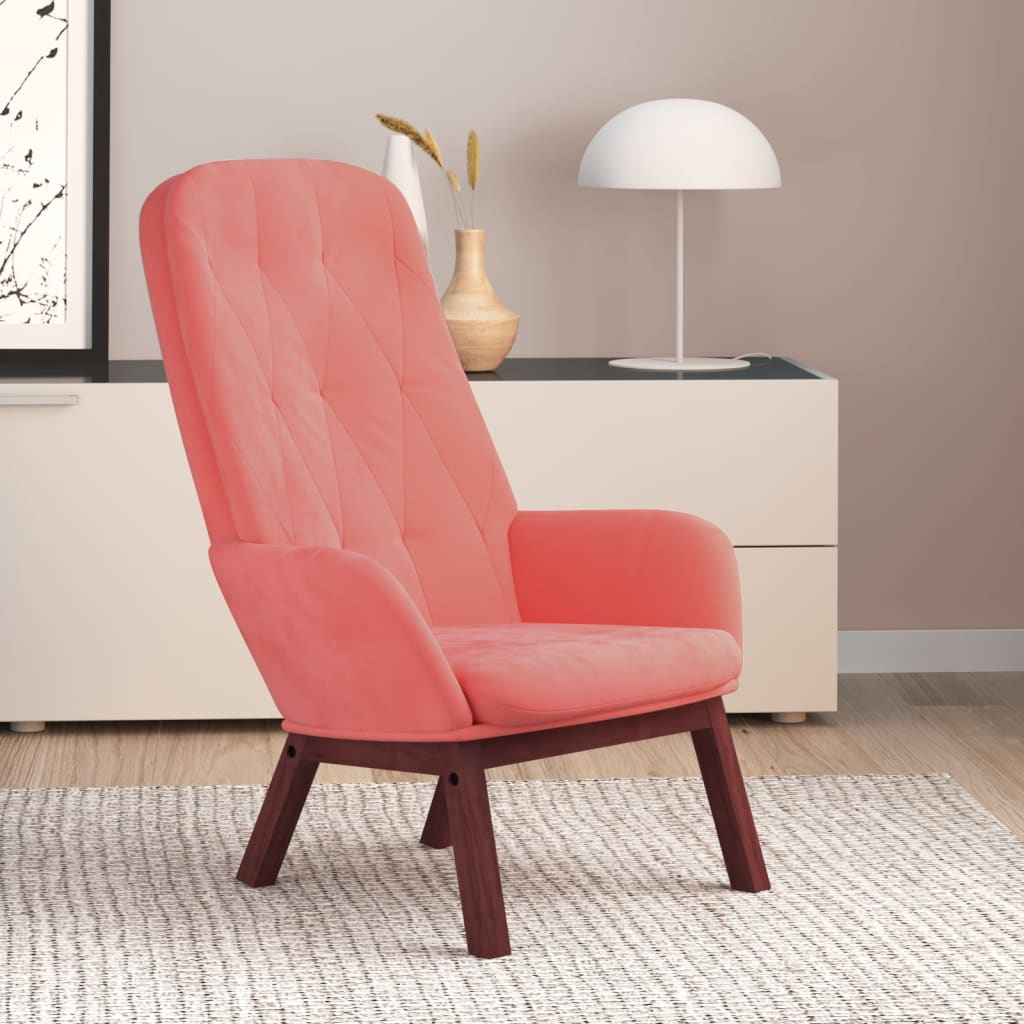 Vetonek Sillón de relax de terciopelo rosa