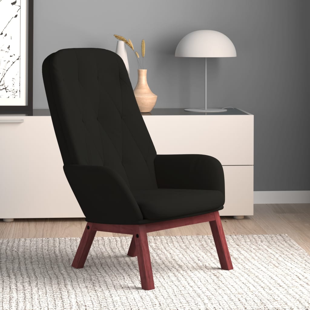 Vetonek Sillón de relax de terciopelo negro