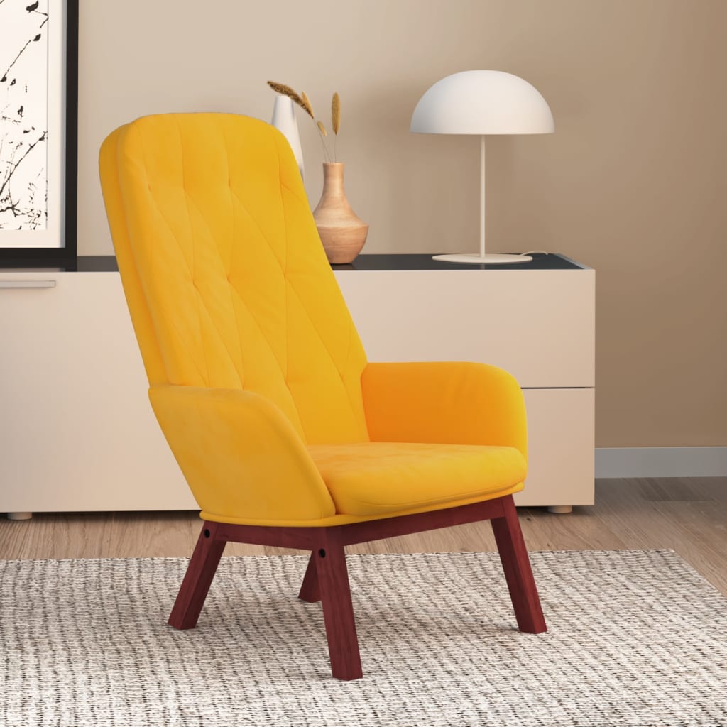 Vetonek Sillón de relax de terciopelo amarillo mostaza