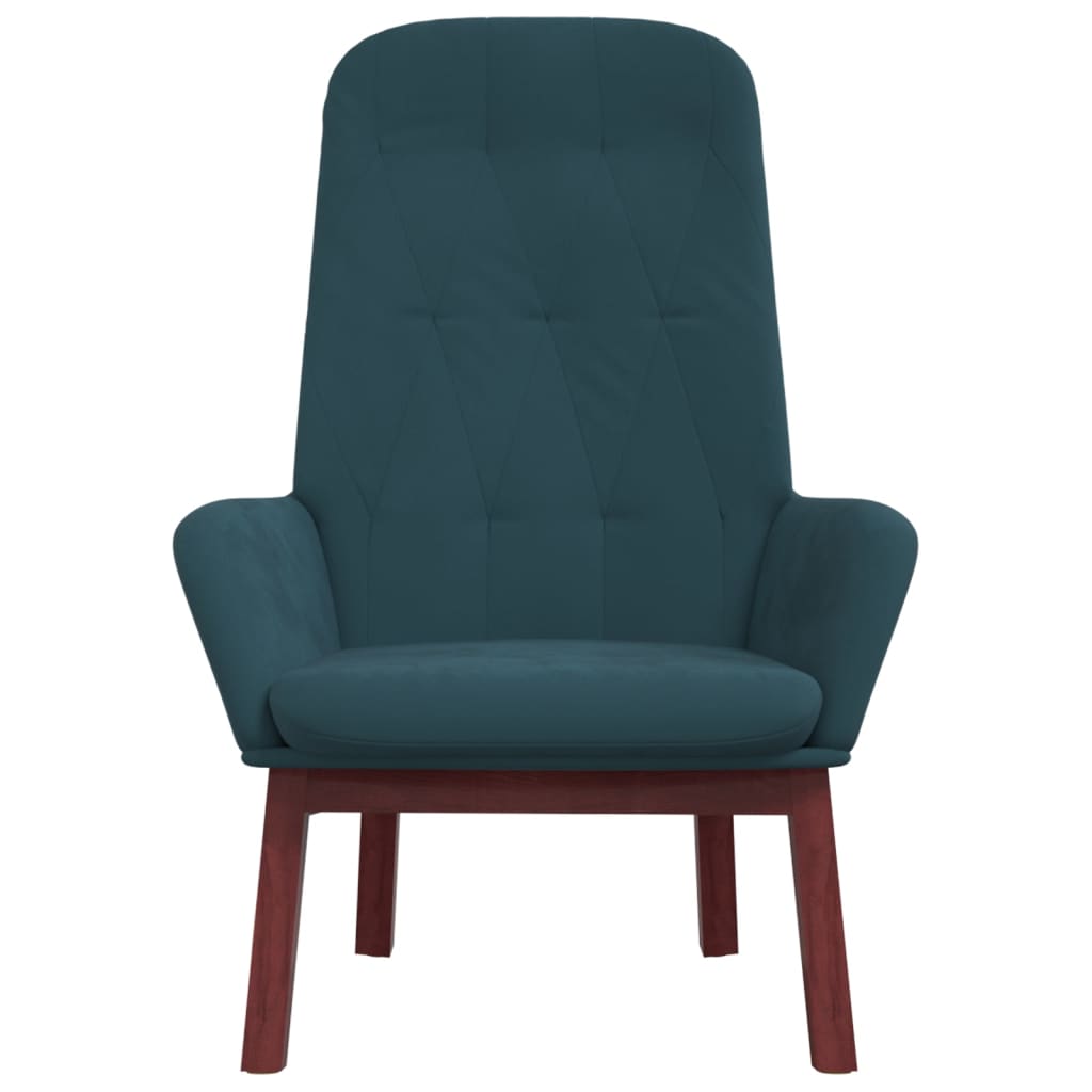 Blue velvet relaxation armchair