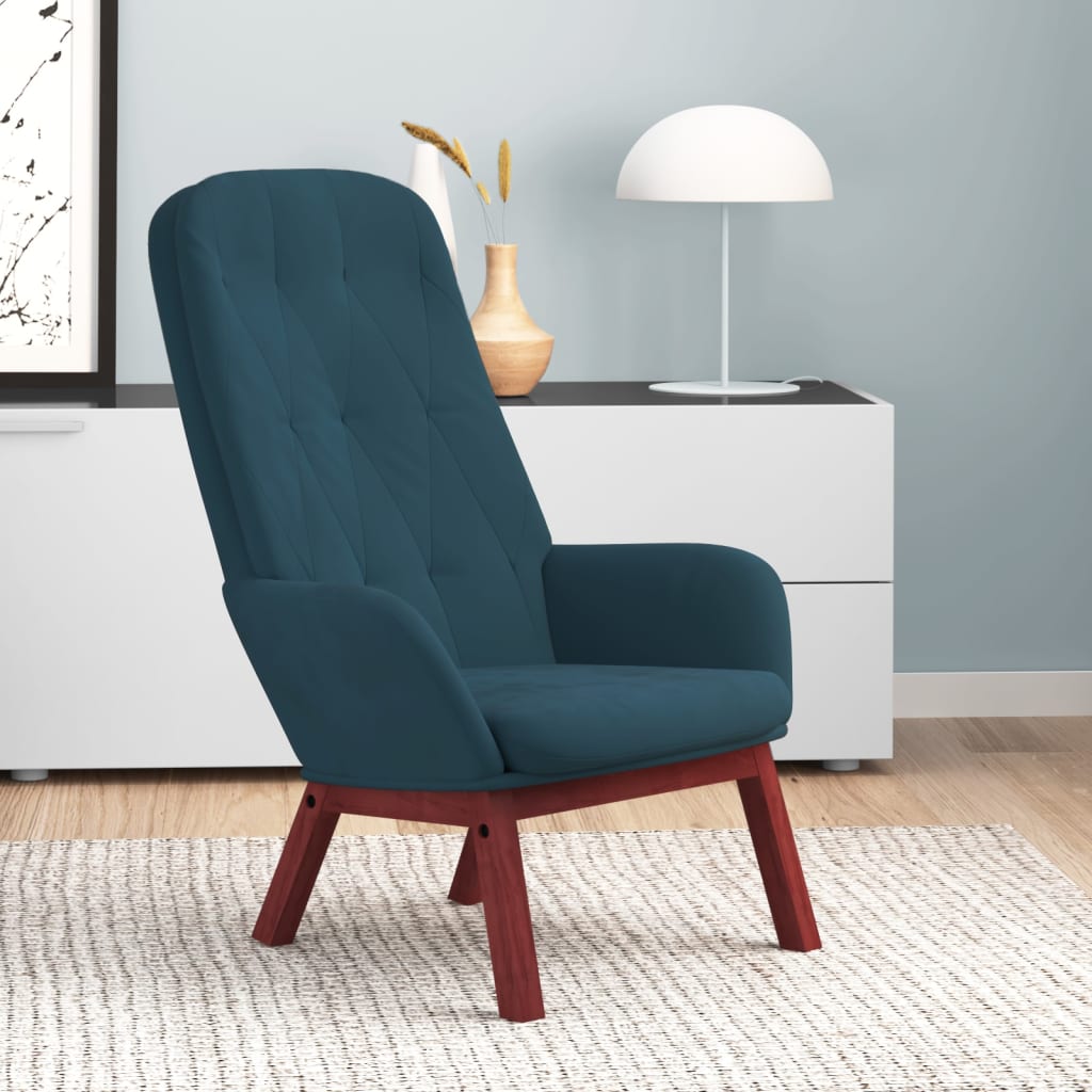 Vetonek Sillón de relax de terciopelo azul