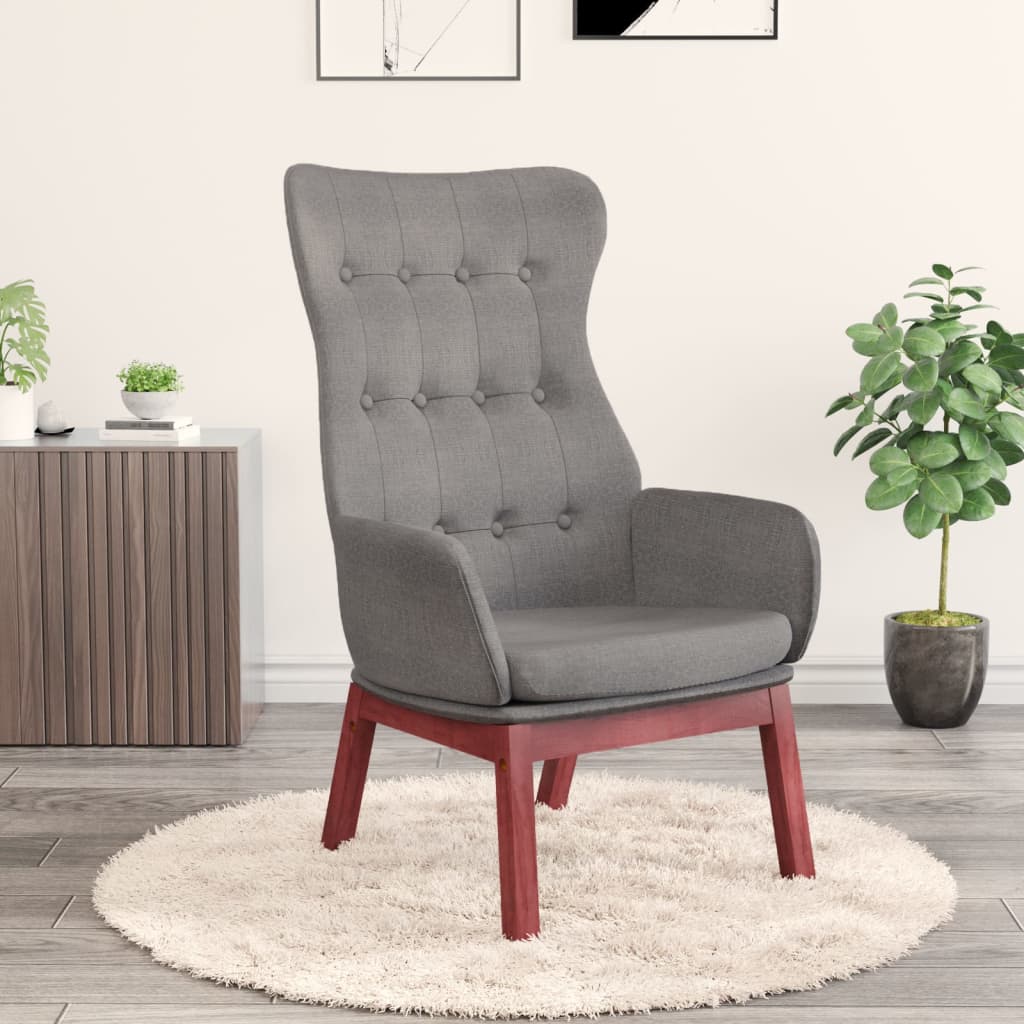 Vetonek Sillón de relax de tela gris claro