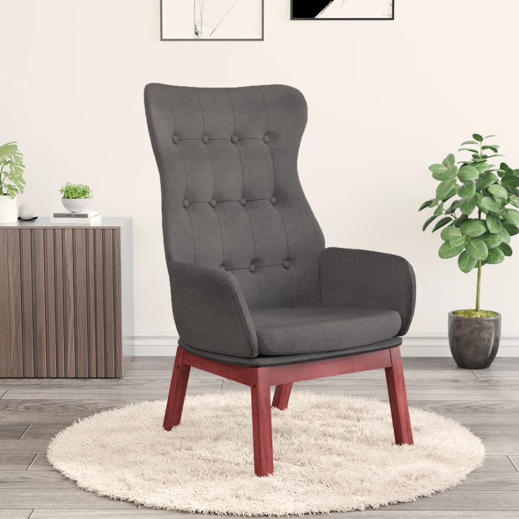 Vetonek Sillón de relax de tela gris oscuro