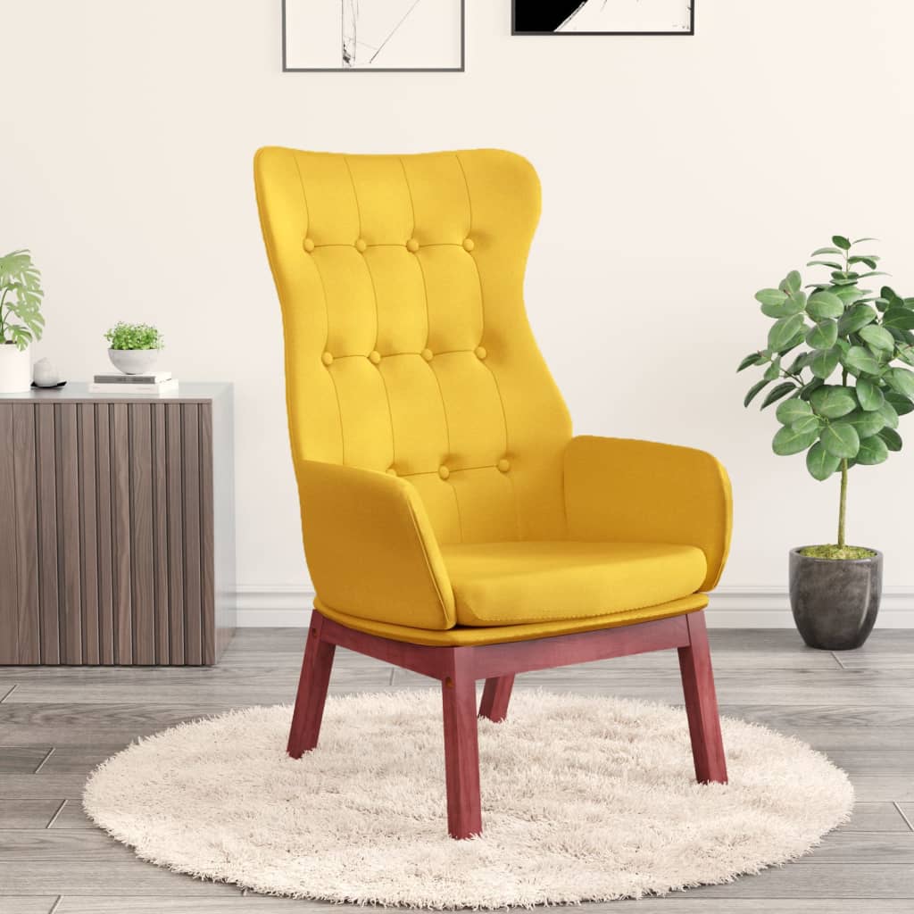 Vetonek Sillón de relax de tela amarillo mostaza