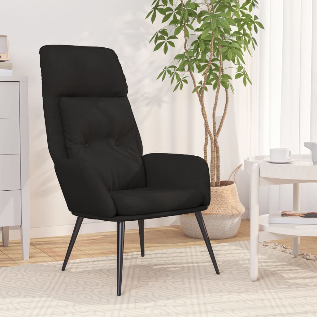 Vetonek Sillón de relax de cuero sintético de ante negro