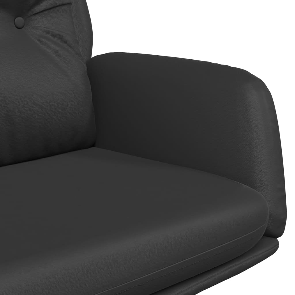 Sillón de relax de cuero auténtico negro vidaXL