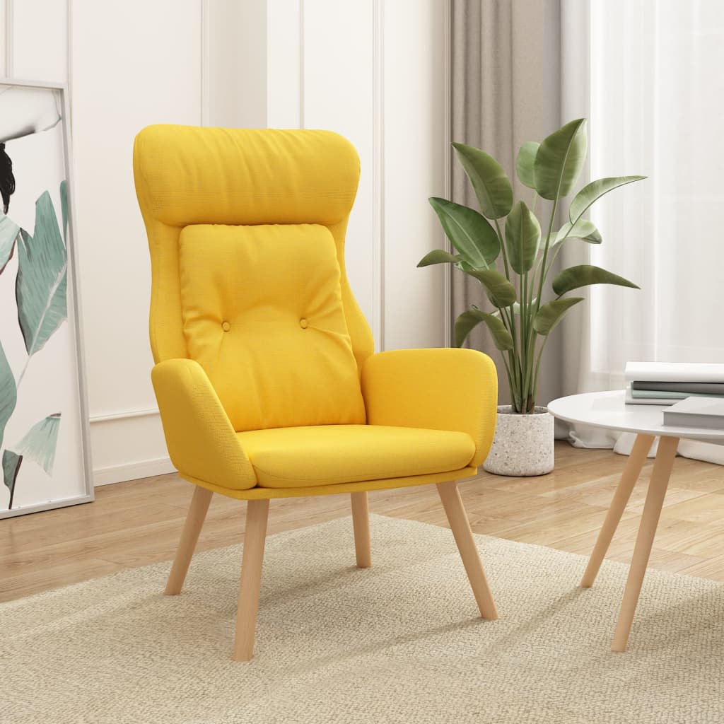 Vetonek Sillón de relax de tela amarillo mostaza