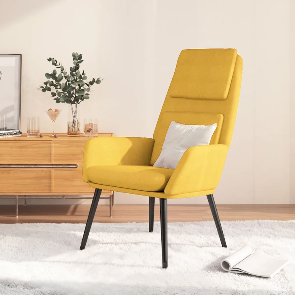 Vetonek Sillón de relax de tela amarillo mostaza