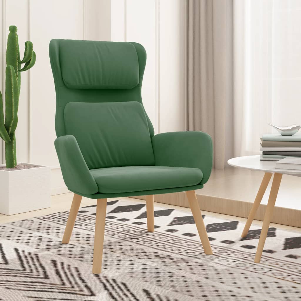 Vetonek Sillón de relax de terciopelo verde claro