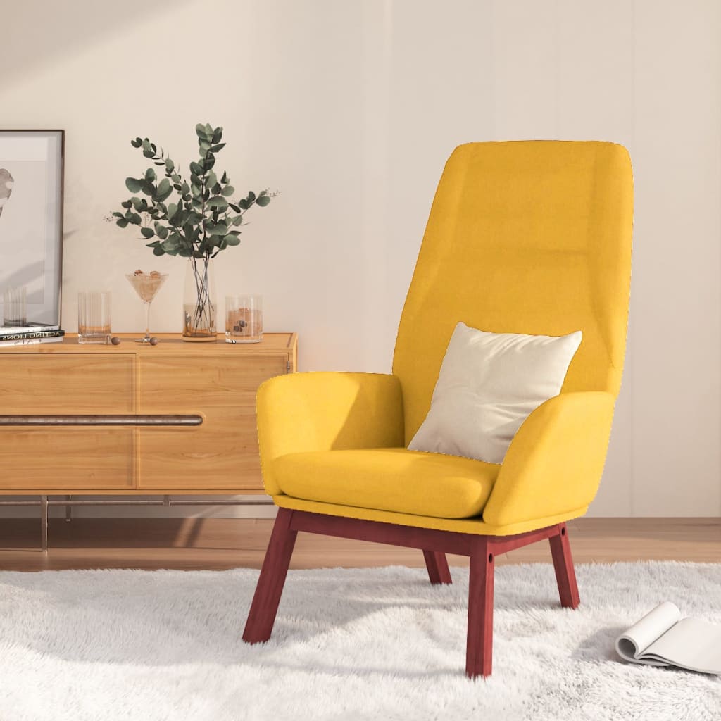 Vetonek Sillón de relax de tela amarillo mostaza