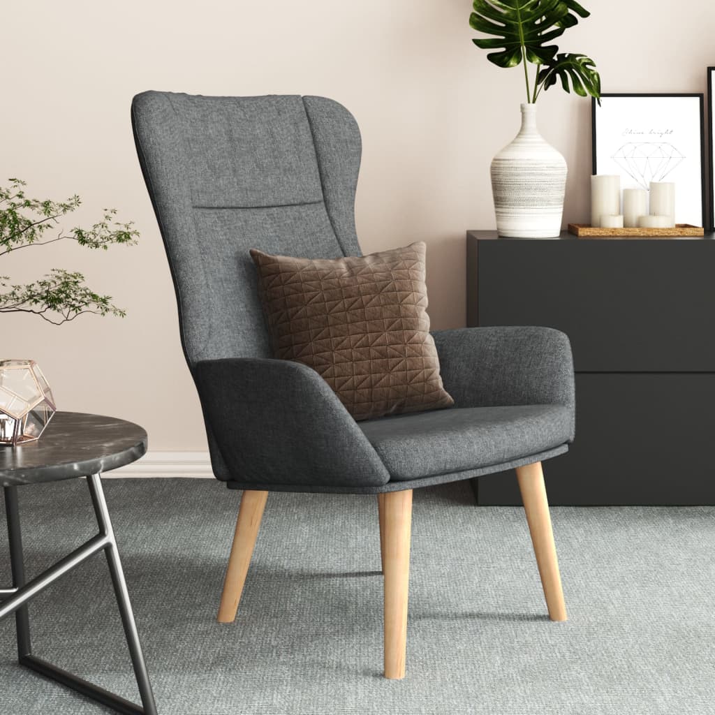 Vetonek Sillón de relax de tela gris oscuro