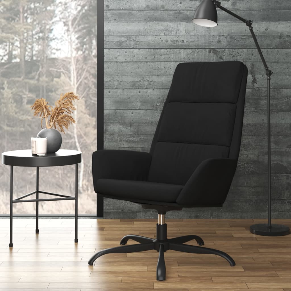 Vetonek Sillón de relax de terciopelo negro