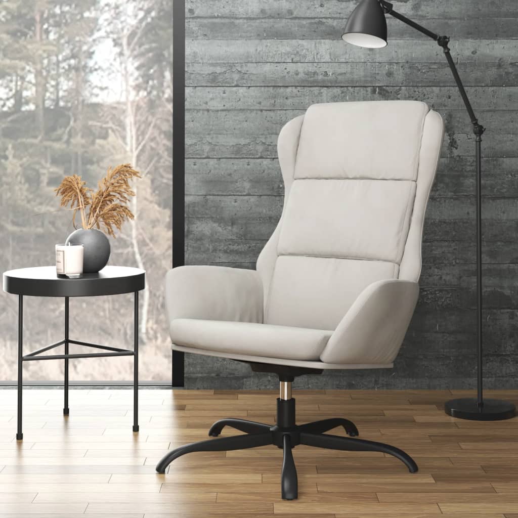 Vetonek Sillón de relax de cuero sintético de ante gris claro