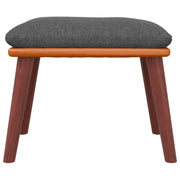 Reposapiés tela y cuero sintético gris oscuro 45x29,5x35 cm V4245 Vetonek