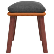 Reposapiés tela y cuero sintético gris oscuro 45x29,5x35 cm V4245 Vetonek