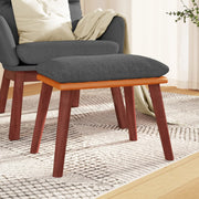 Reposapiés tela y cuero sintético gris oscuro 45x29,5x35 cm V4245 Vetonek