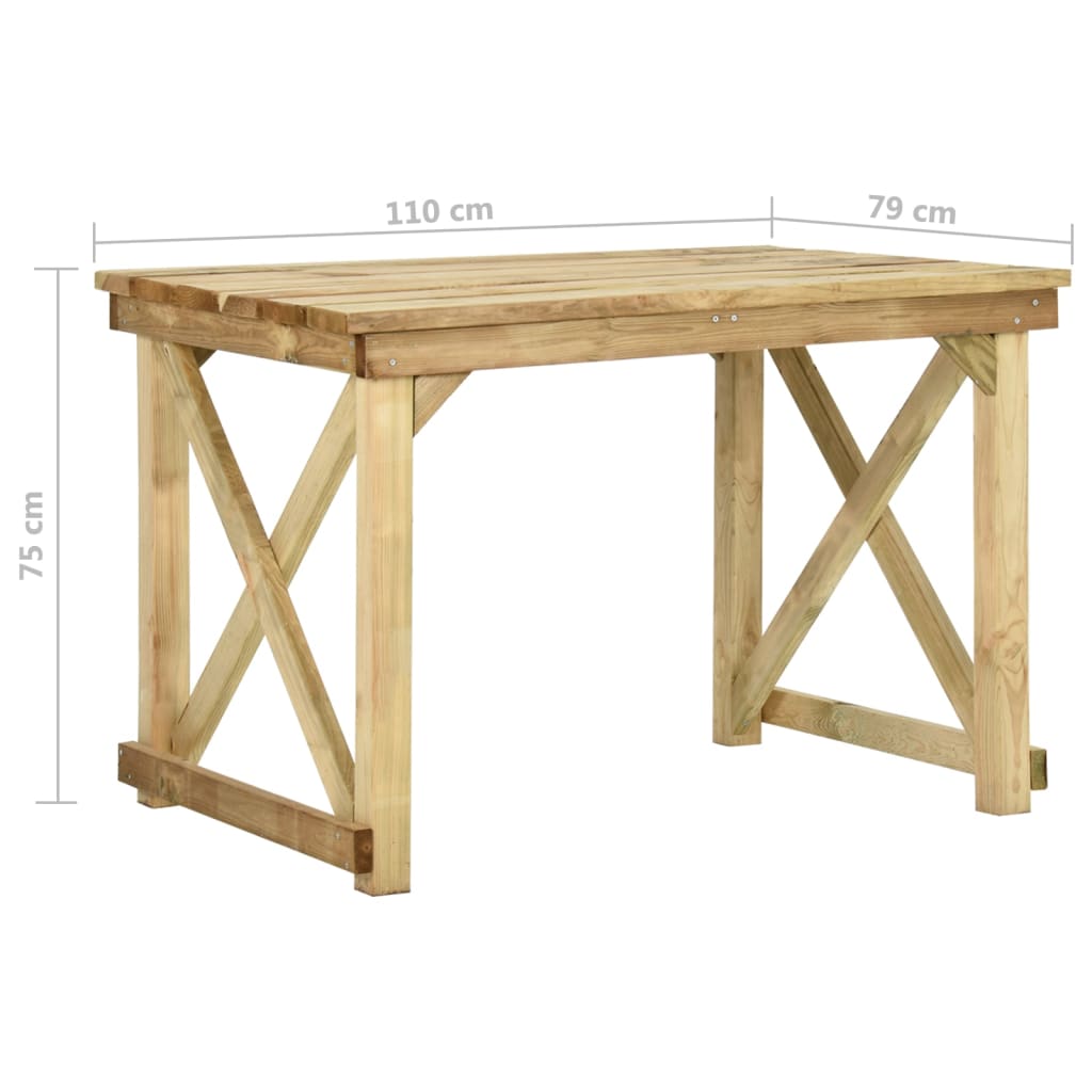 Impregnated pine garden table 110x79x75 cm