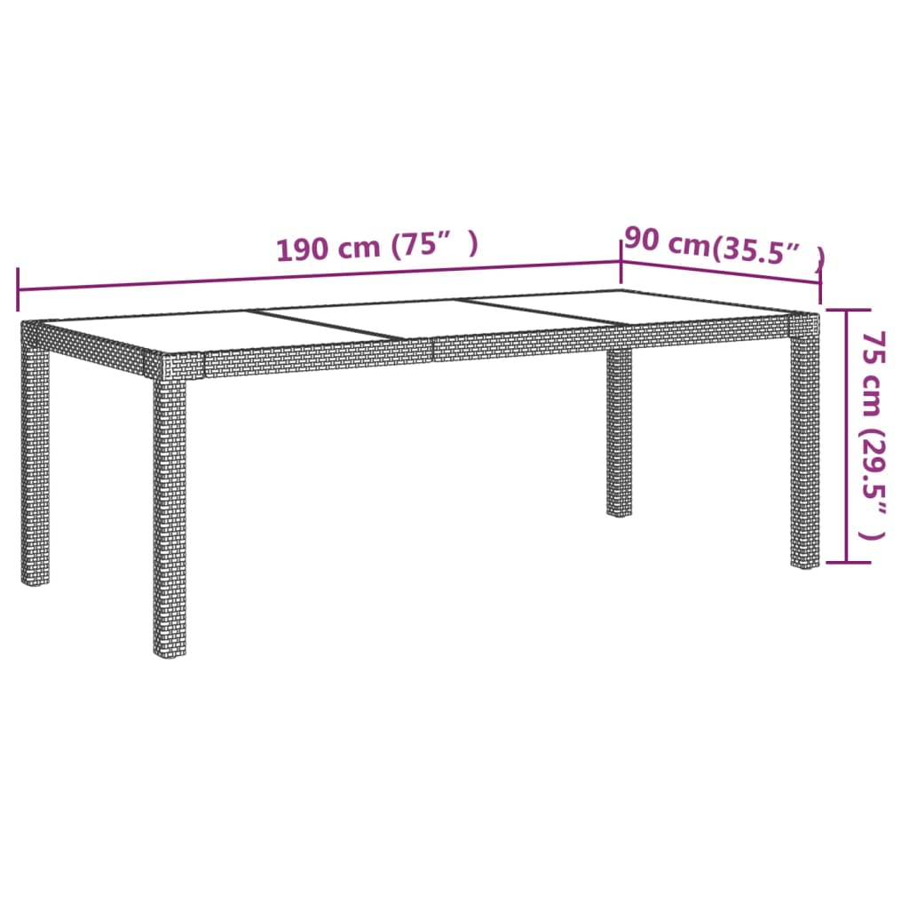 Conjunto de jantares de jardim 7 PCs e almofadas