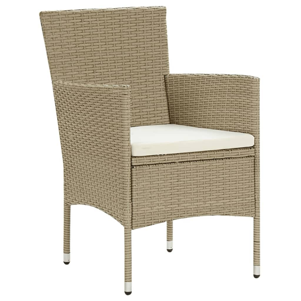 Set de muebles jardín 9 pzas con cojines ratán sintético beige vidaXL