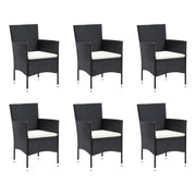 Set de muebles de jardín 9 pzas y cojines ratán sintético negro v9783 Vetonek