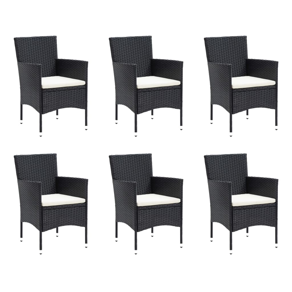 Set de muebles de jardín 9 pzas y cojines ratán sintético negro v9783 Vetonek