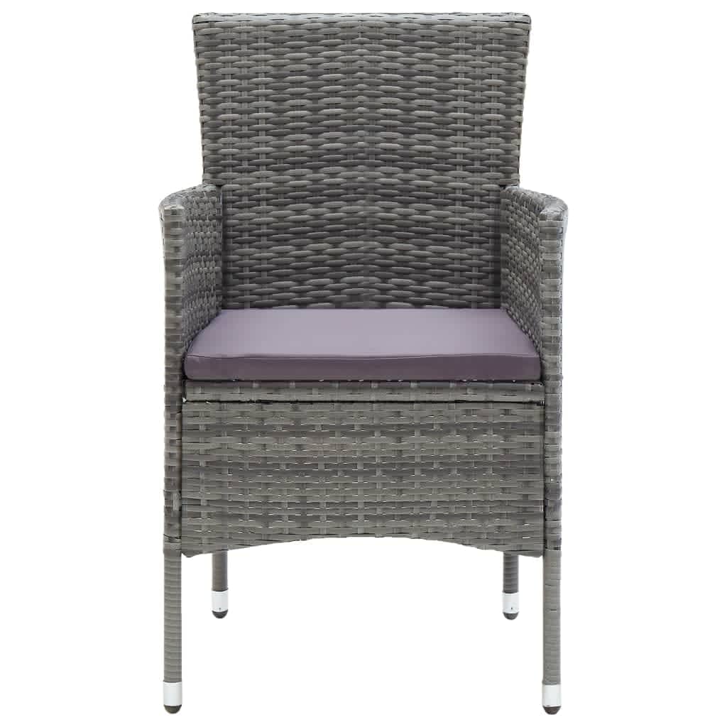 Set de muebles jardín 7 pzas con cojines ratán sintético gris vidaXL