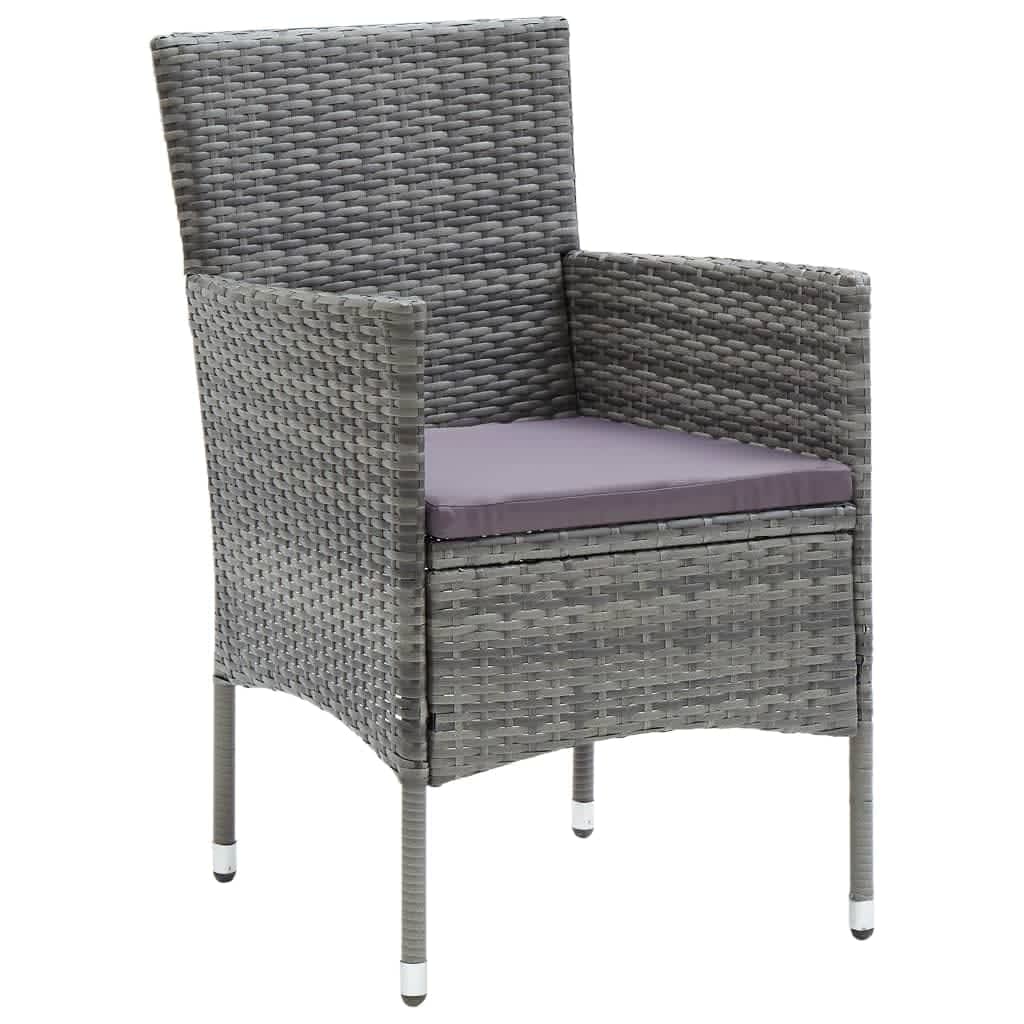 Set de muebles jardín 7 pzas con cojines ratán sintético gris vidaXL