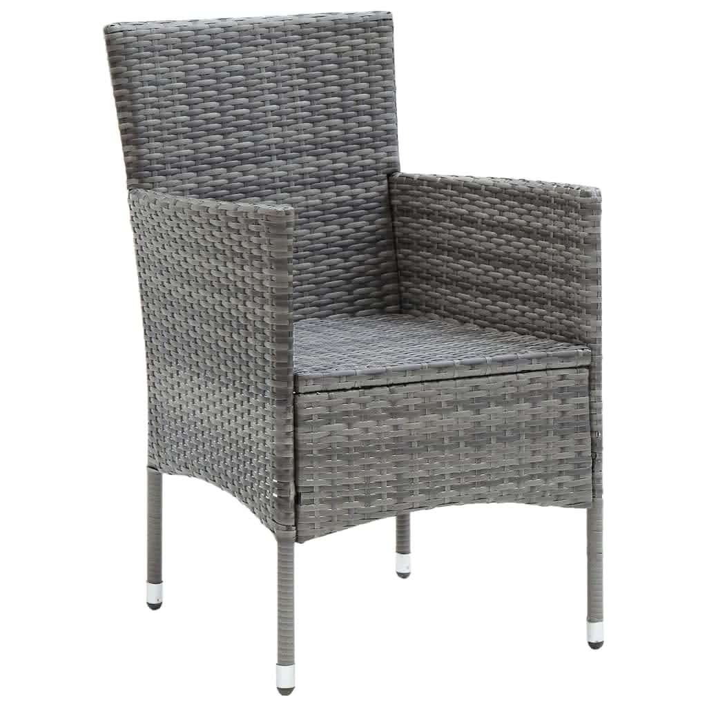 Set de muebles jardín 7 pzas con cojines ratán sintético gris - Vetonek