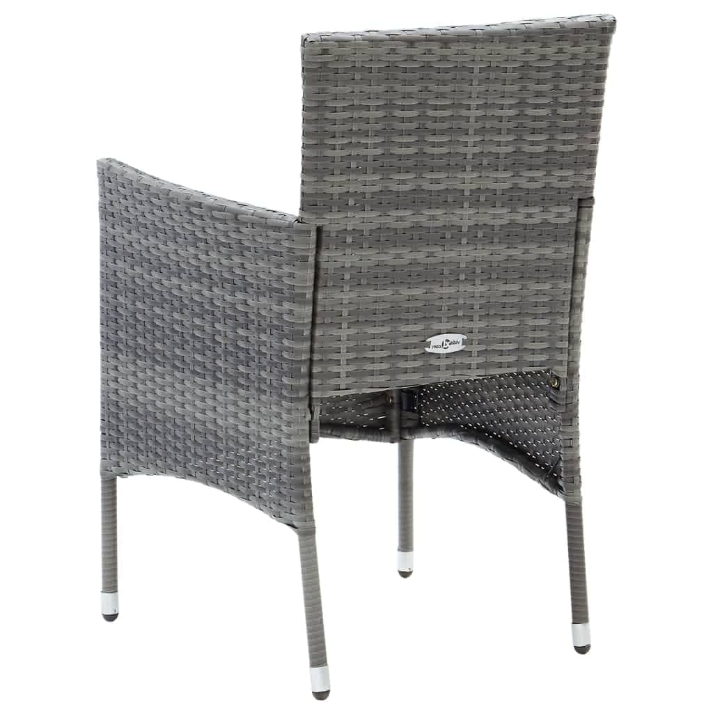 Set de muebles jardín 7 pzas con cojines ratán sintético gris vidaXL