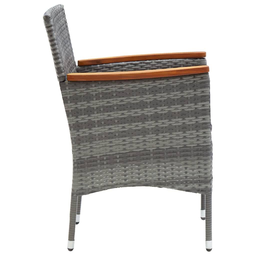 Set de muebles jardín 7 pzas con cojines ratán sintético gris vidaXL