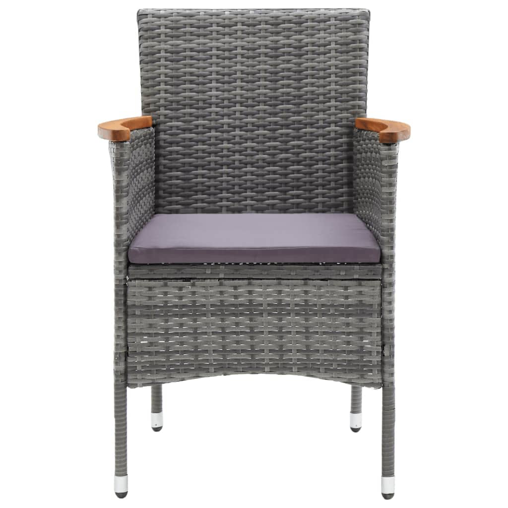 Set de muebles jardín 9 pzas con cojines ratán sintético gris vidaXL