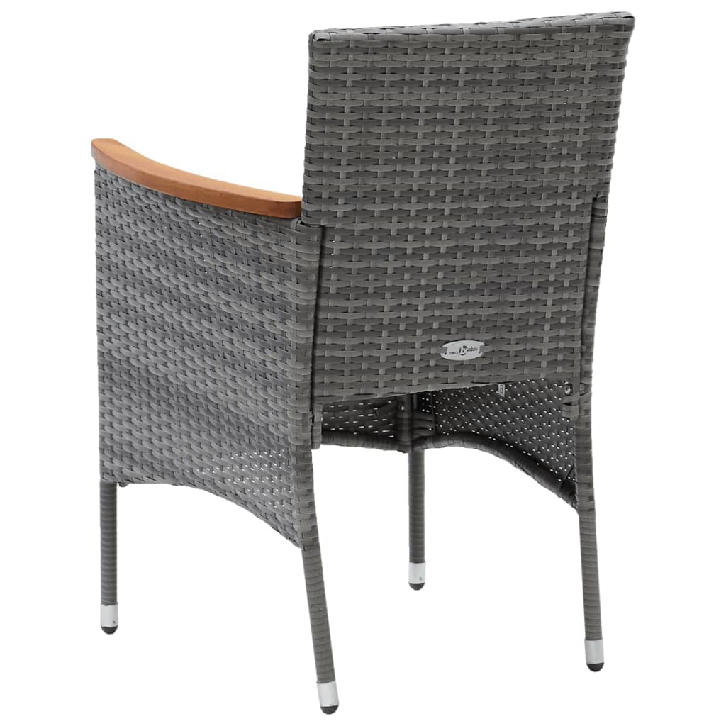 Set de muebles jardín 9 pzas con cojines ratán sintético gris vidaXL