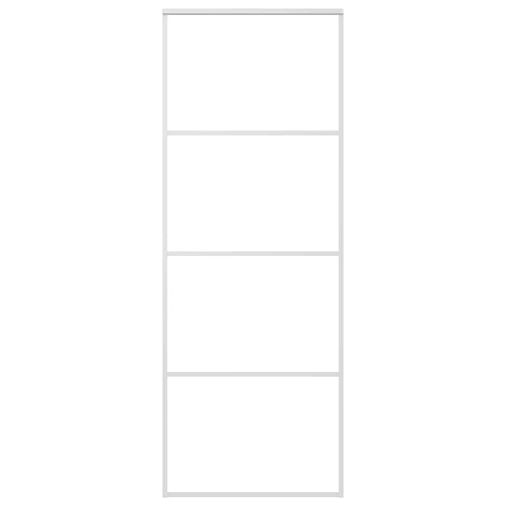 White ESG glass and aluminum sliding door 76x205 cm 