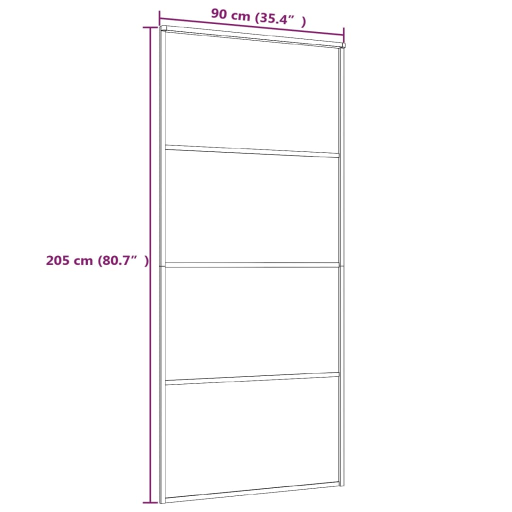 Puerta corredera ESG vidrio y aluminio blanca 90x205 cm