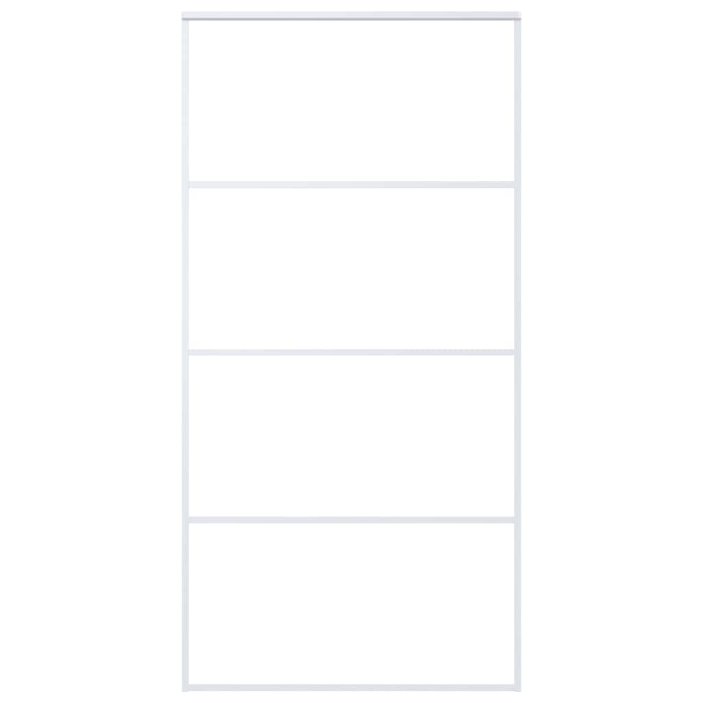 ESG sliding door, white glass and aluminum, 102.5x205 cm 