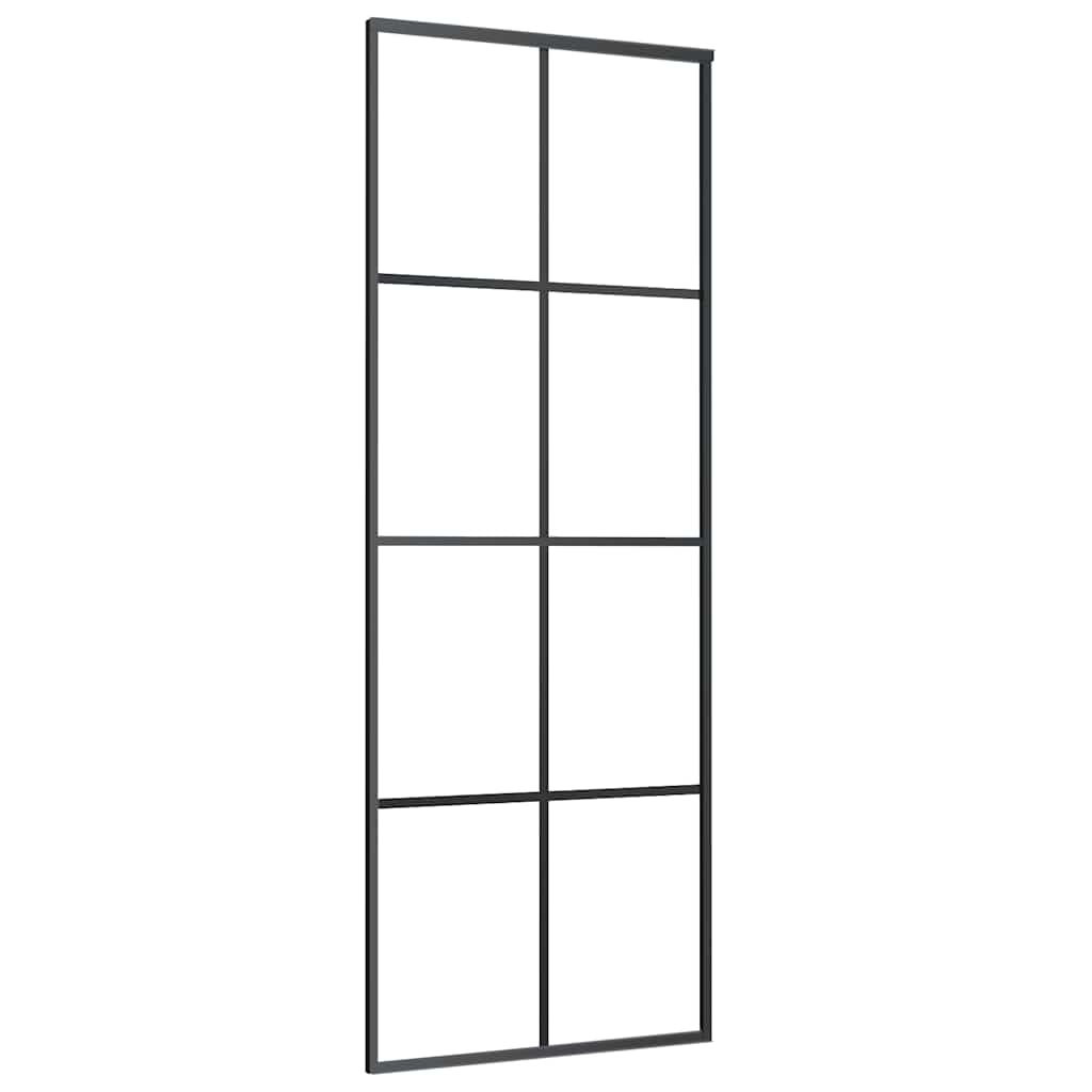 Sliding door made of ESG glass and black aluminum 76x205 cm 